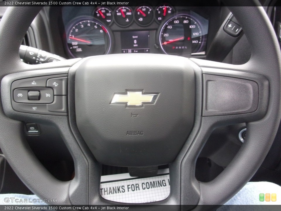 Jet Black Interior Steering Wheel for the 2022 Chevrolet Silverado 1500 Custom Crew Cab 4x4 #144013299
