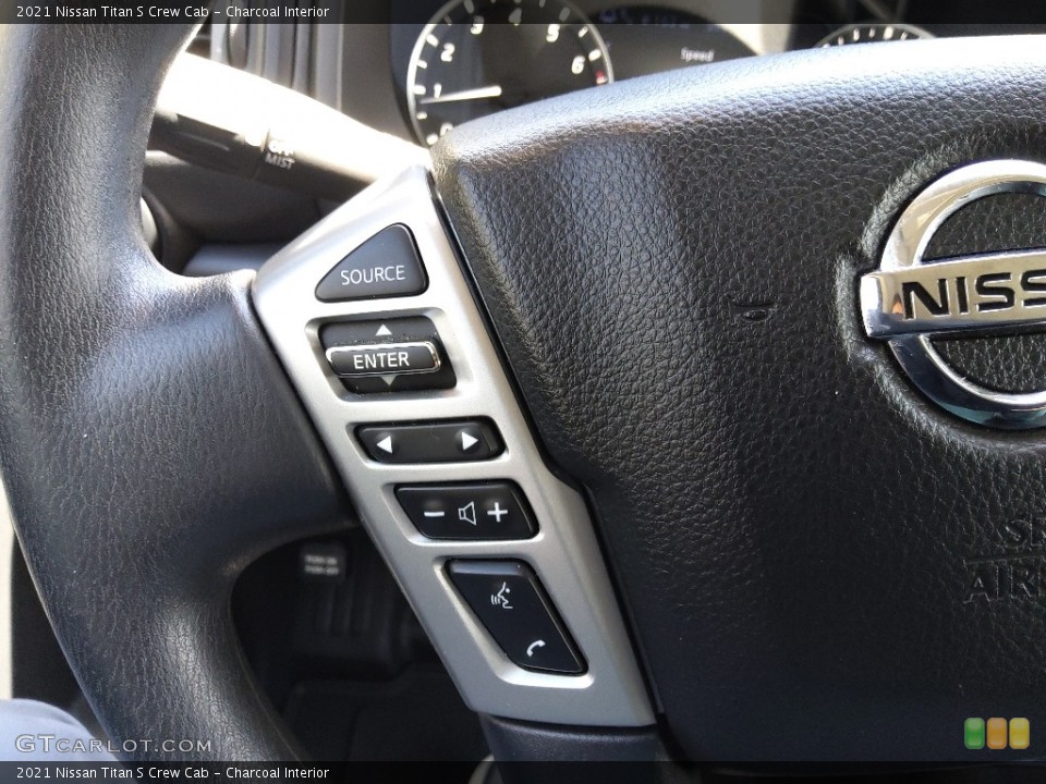 Charcoal Interior Steering Wheel for the 2021 Nissan Titan S Crew Cab #144015671