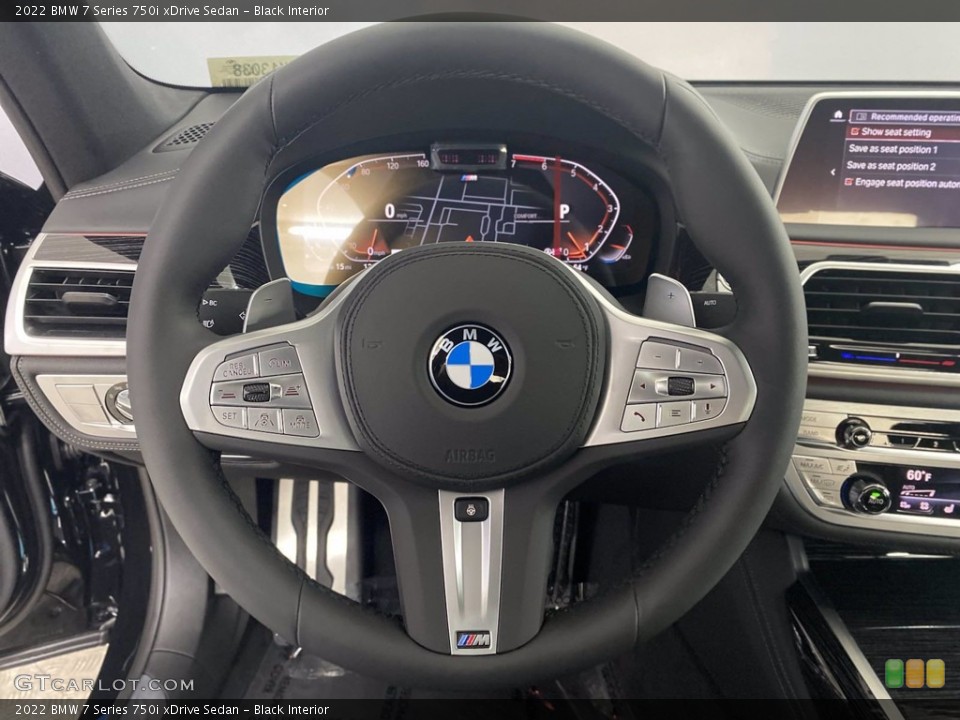 Black Interior Steering Wheel for the 2022 BMW 7 Series 750i xDrive Sedan #144019858