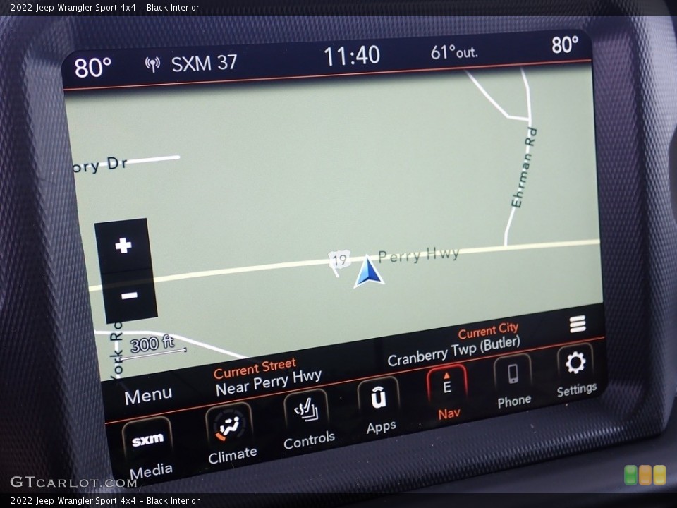 Black Interior Navigation for the 2022 Jeep Wrangler Sport 4x4 #144028103
