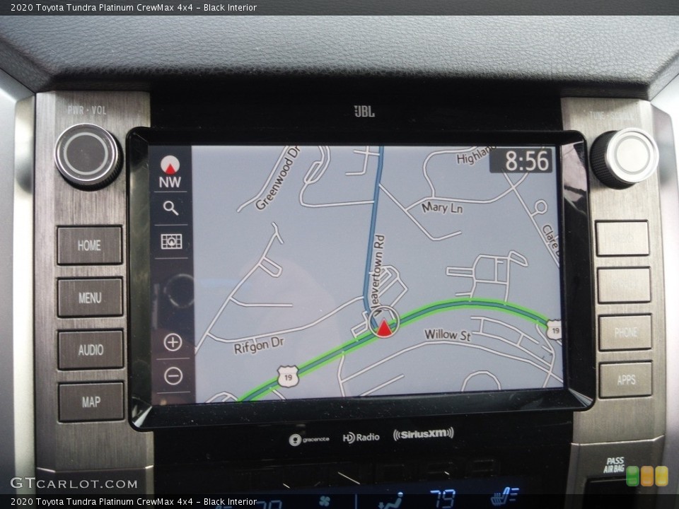 Black Interior Navigation for the 2020 Toyota Tundra Platinum CrewMax 4x4 #144033701
