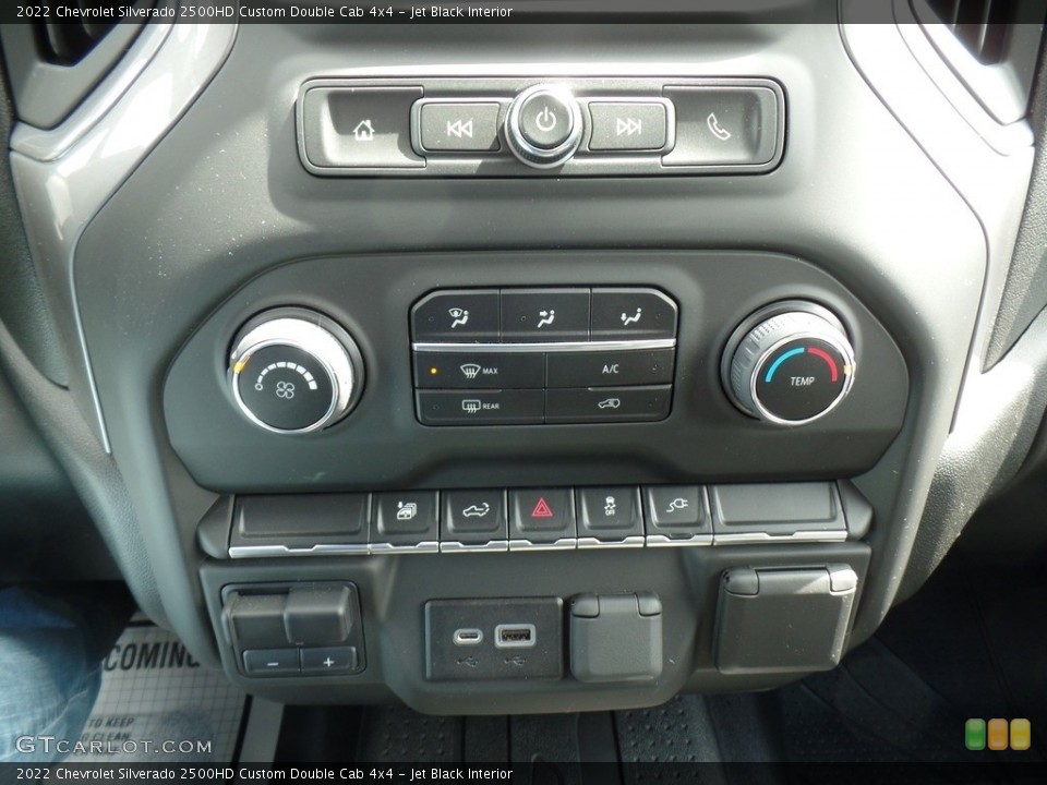 Jet Black Interior Controls for the 2022 Chevrolet Silverado 2500HD Custom Double Cab 4x4 #144035861
