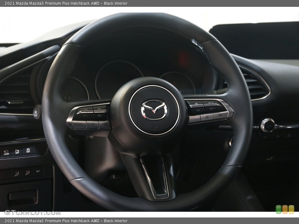 Black Interior Steering Wheel for the 2021 Mazda Mazda3 Premium Plus Hatchback AWD #144035900