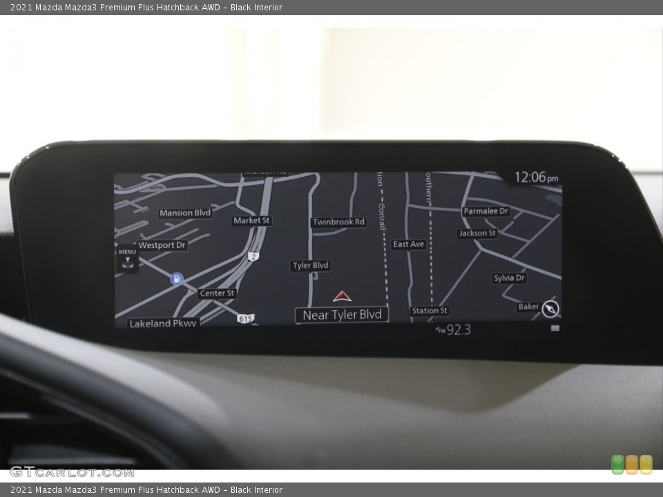 Black Interior Navigation for the 2021 Mazda Mazda3 Premium Plus Hatchback AWD #144035958