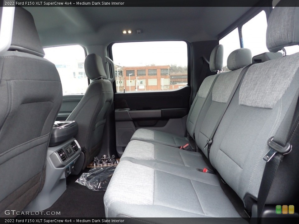 Medium Dark Slate Interior Rear Seat for the 2022 Ford F150 XLT SuperCrew 4x4 #144037035