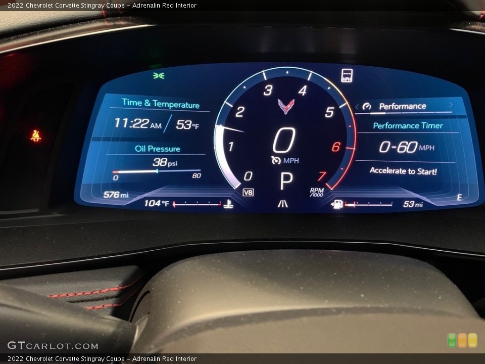 Adrenalin Red Interior Gauges for the 2022 Chevrolet Corvette Stingray Coupe #144038170