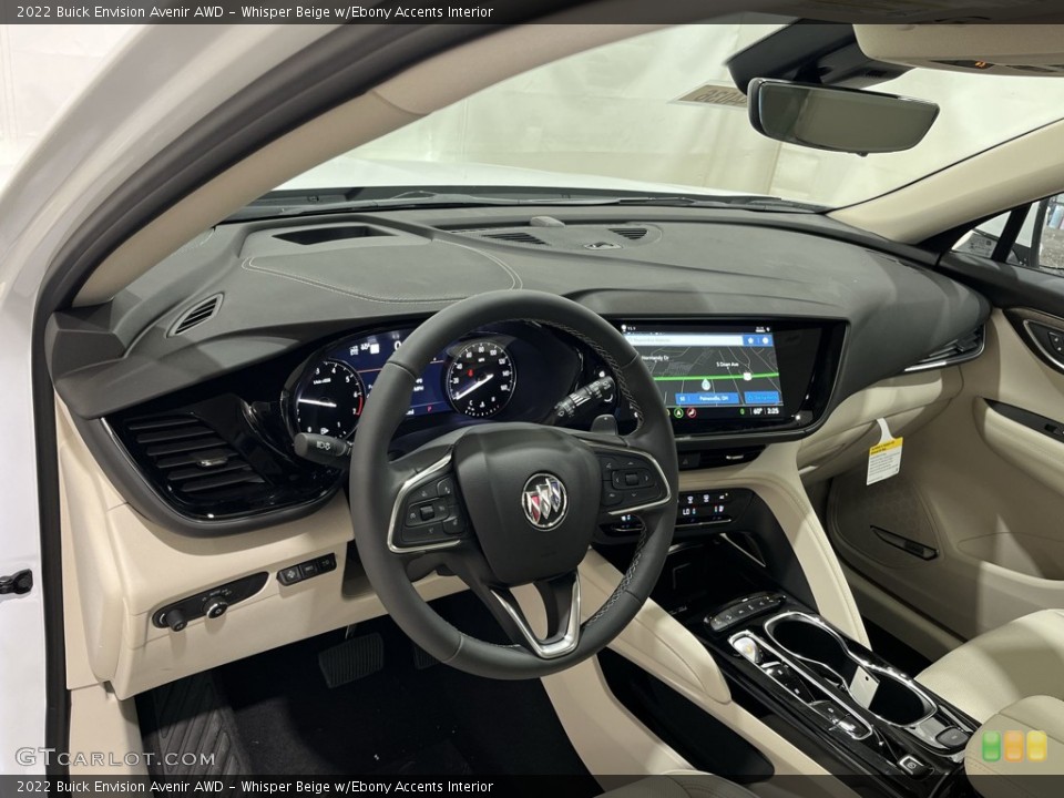 Whisper Beige w/Ebony Accents Interior Dashboard for the 2022 Buick Envision Avenir AWD #144044341