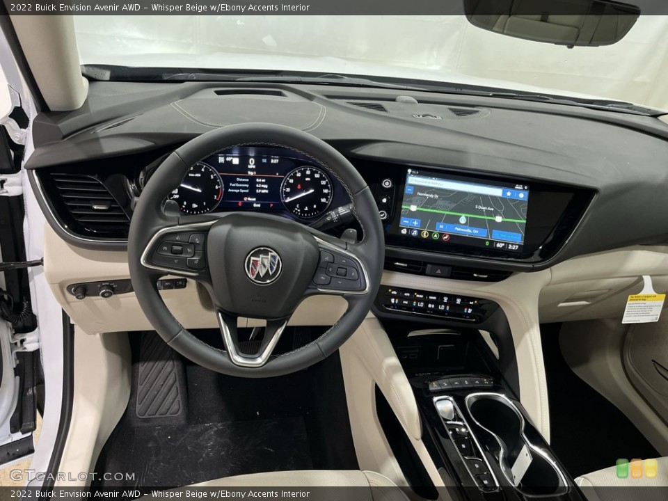 Whisper Beige w/Ebony Accents Interior Dashboard for the 2022 Buick Envision Avenir AWD #144044650
