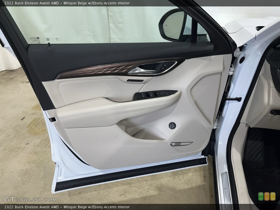 Whisper Beige w/Ebony Accents Interior Door Panel for the 2022 Buick Envision Avenir AWD #144044701