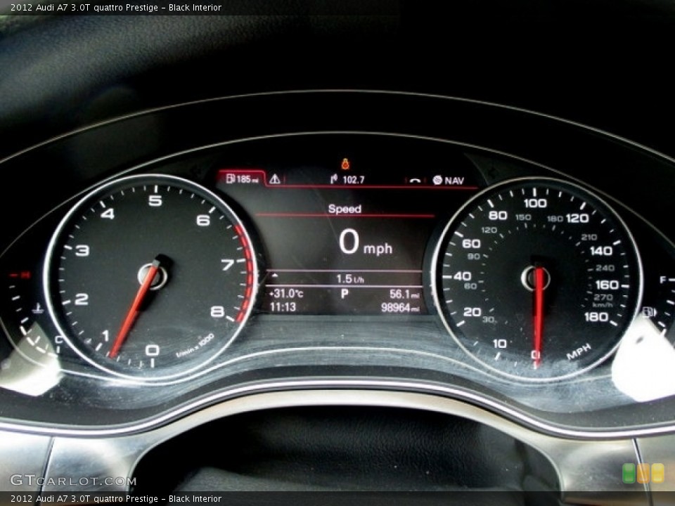 Black Interior Gauges for the 2012 Audi A7 3.0T quattro Prestige #144044833