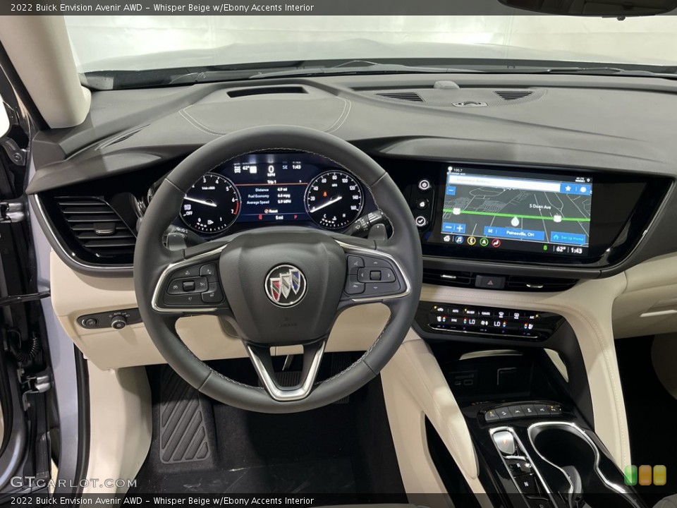 Whisper Beige w/Ebony Accents Interior Dashboard for the 2022 Buick Envision Avenir AWD #144046423