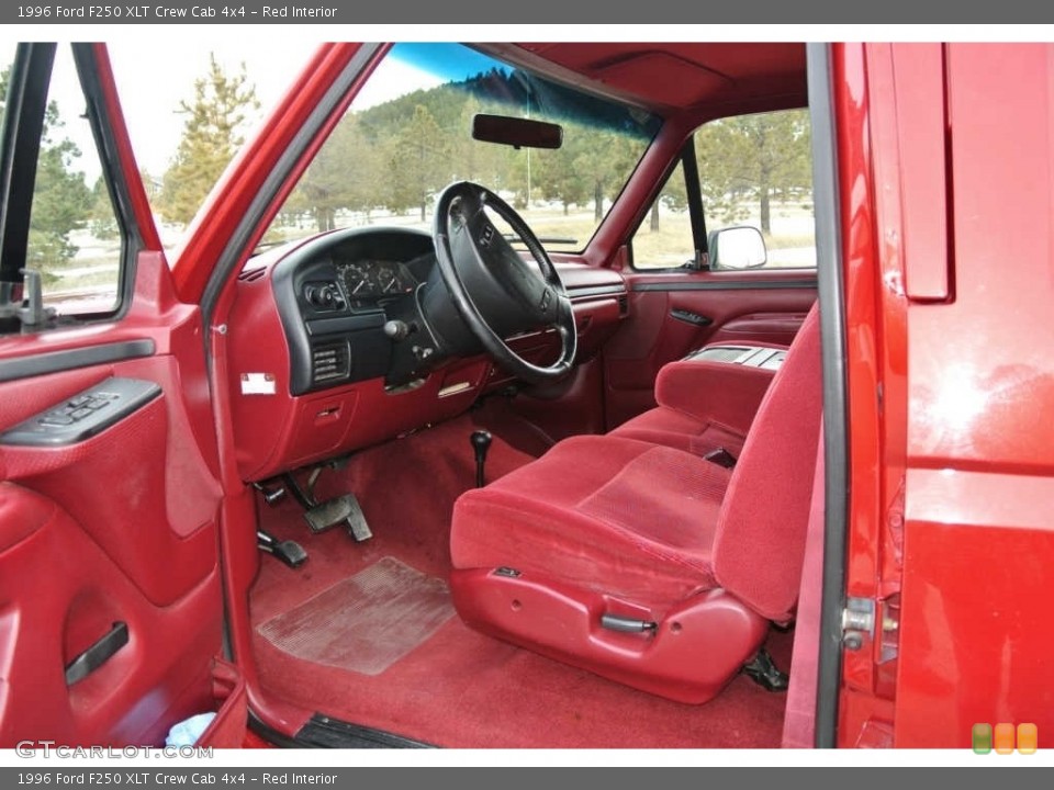 Red Interior Photo for the 1996 Ford F250 XLT Crew Cab 4x4 #144048415