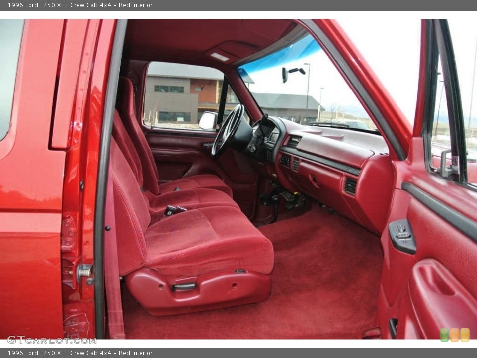 Red Interior Front Seat for the 1996 Ford F250 XLT Crew Cab 4x4 #144048466