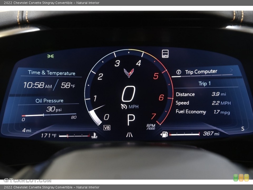Natural Interior Gauges for the 2022 Chevrolet Corvette Stingray Convertible #144049880