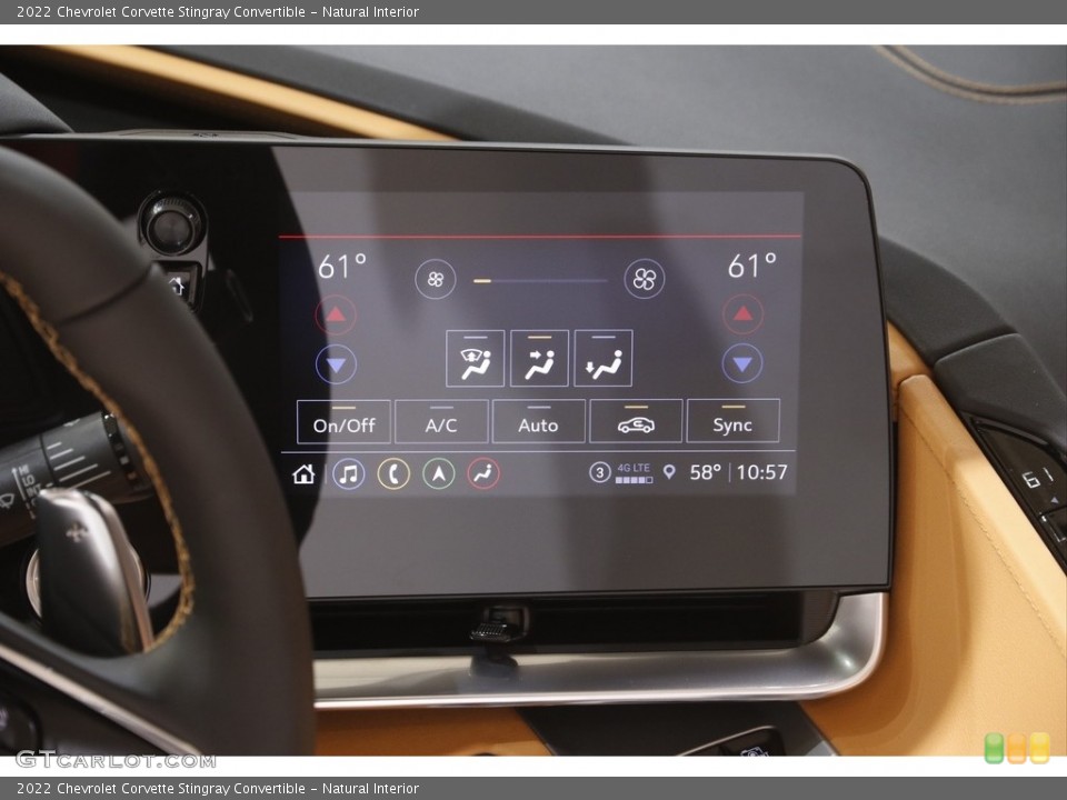 Natural Interior Controls for the 2022 Chevrolet Corvette Stingray Convertible #144049924