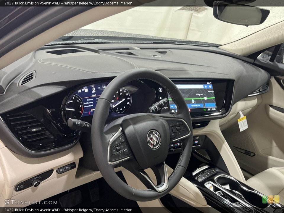 Whisper Beige w/Ebony Accents Interior Dashboard for the 2022 Buick Envision Avenir AWD #144053207