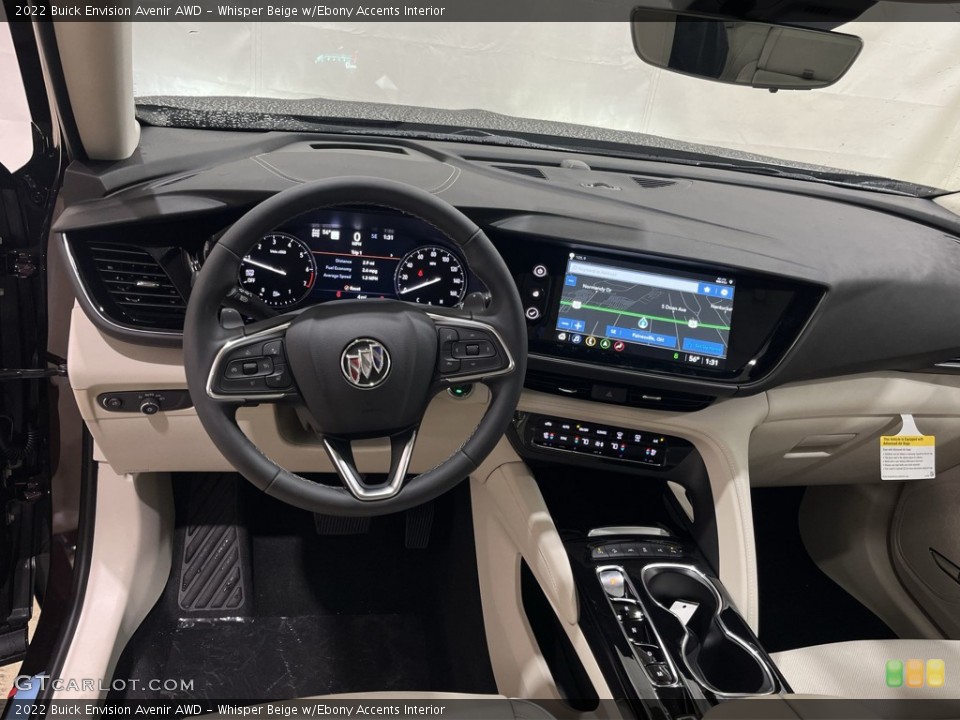 Whisper Beige w/Ebony Accents Interior Dashboard for the 2022 Buick Envision Avenir AWD #144053511