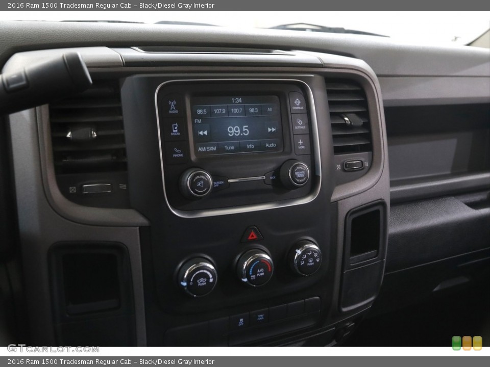 Black/Diesel Gray Interior Controls for the 2016 Ram 1500 Tradesman Regular Cab #144071303
