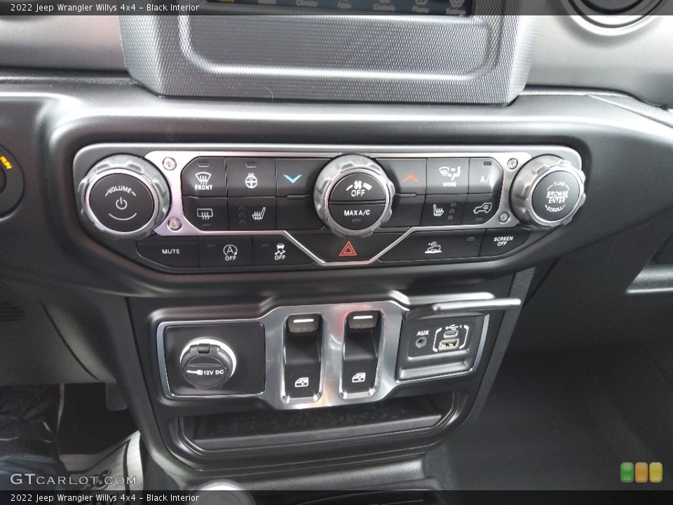 Black Interior Controls for the 2022 Jeep Wrangler Willys 4x4 #144071552