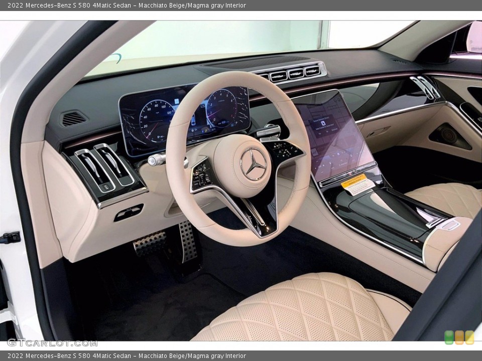Macchiato Beige/Magma gray Interior Front Seat for the 2022 Mercedes-Benz S 580 4Matic Sedan #144078386