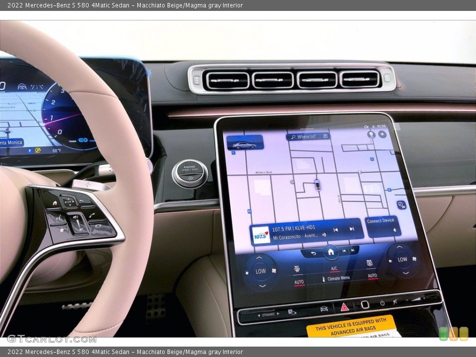 Macchiato Beige/Magma gray Interior Navigation for the 2022 Mercedes-Benz S 580 4Matic Sedan #144078464