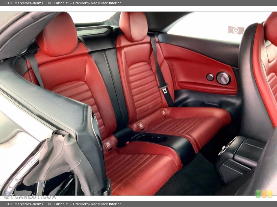 Cranberry Red/Black Interior Rear Seat for the 2018 Mercedes-Benz C 300 Cabriolet #144080201