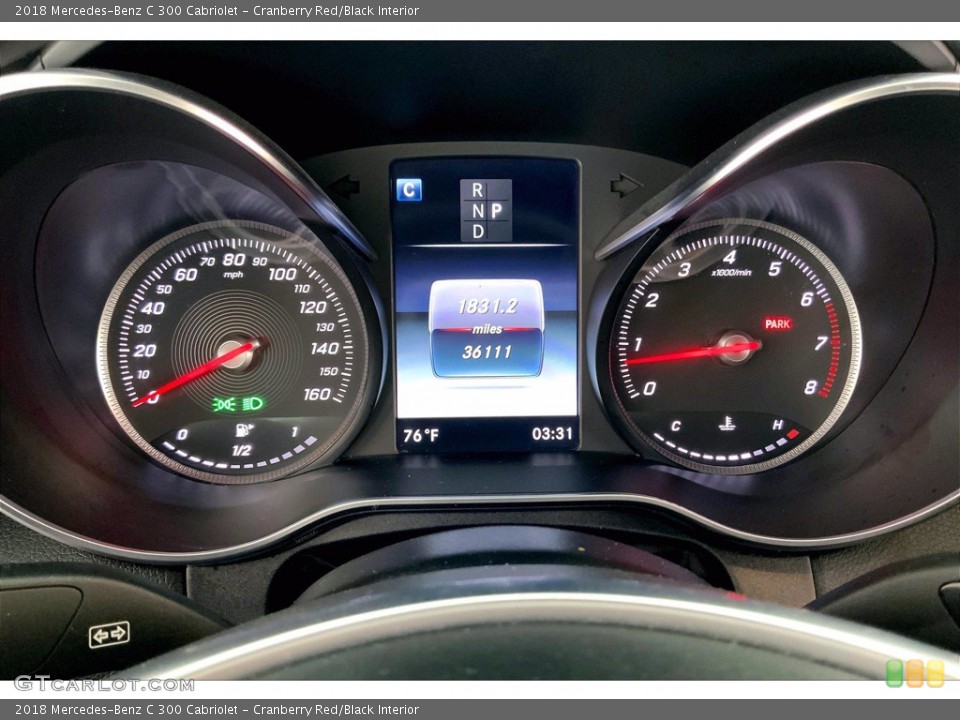 Cranberry Red/Black Interior Gauges for the 2018 Mercedes-Benz C 300 Cabriolet #144080294