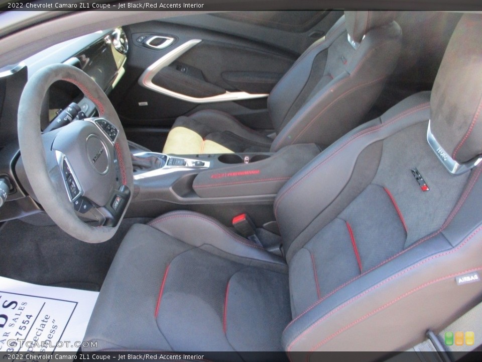 Jet Black/Red Accents Interior Front Seat for the 2022 Chevrolet Camaro ZL1 Coupe #144086591