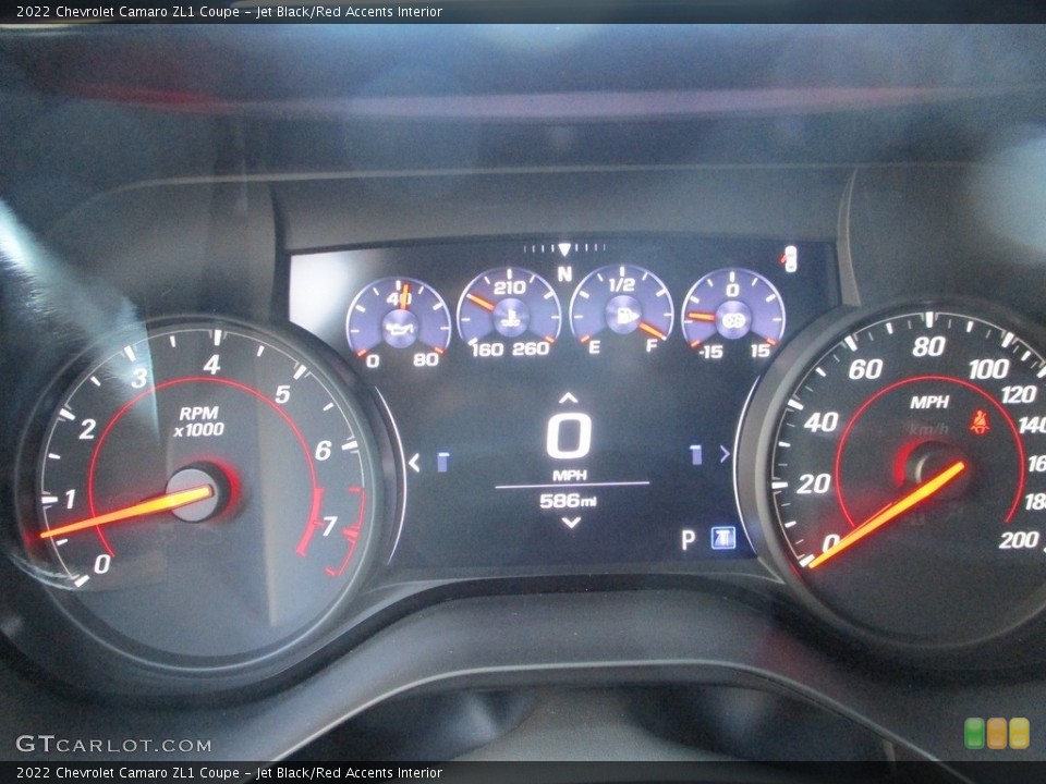 Jet Black/Red Accents Interior Gauges for the 2022 Chevrolet Camaro ZL1 Coupe #144086702
