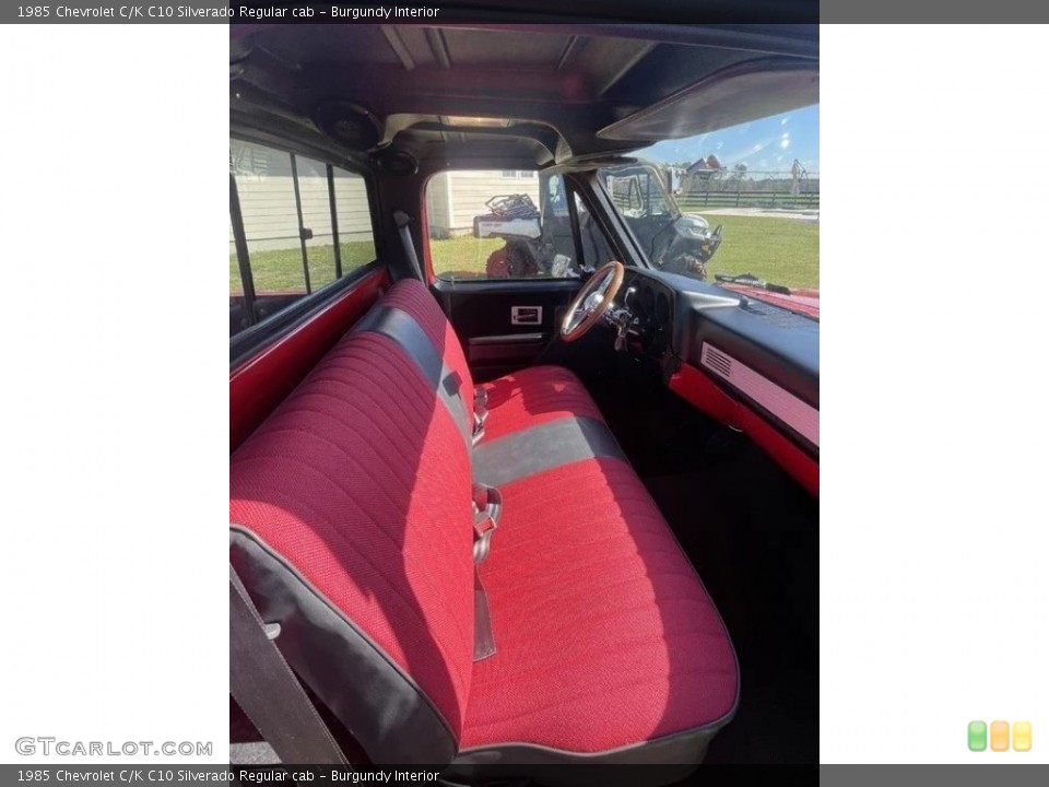 Burgundy Interior Front Seat for the 1985 Chevrolet C/K C10 Silverado Regular cab #144095087