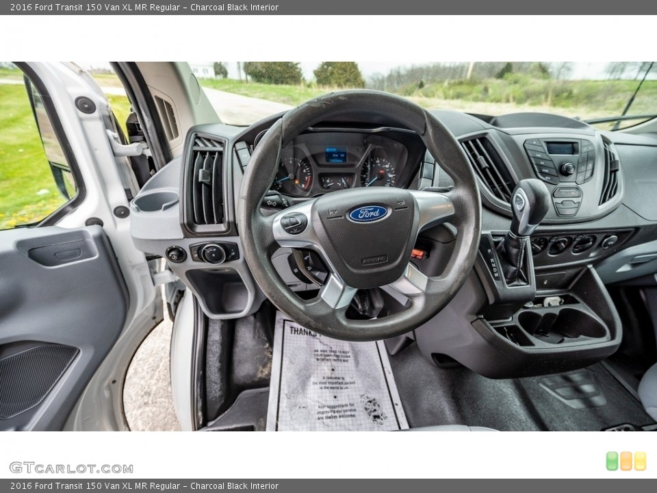 Charcoal Black Interior Steering Wheel for the 2016 Ford Transit 150 Van XL MR Regular #144099491