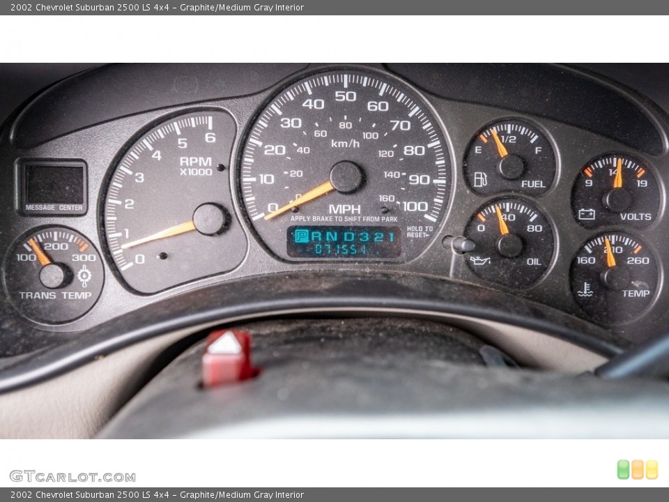 Graphite/Medium Gray Interior Gauges for the 2002 Chevrolet Suburban 2500 LS 4x4 #144101051
