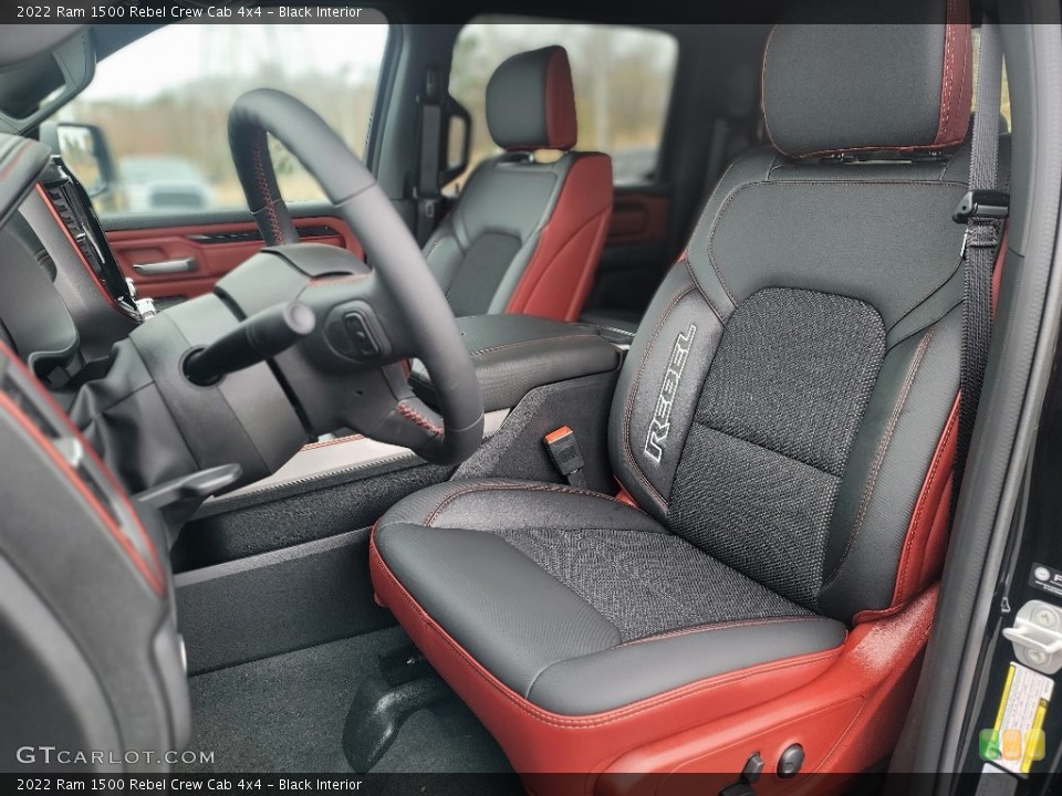 Black Interior Front Seat for the 2022 Ram 1500 Rebel Crew Cab 4x4 #144108067