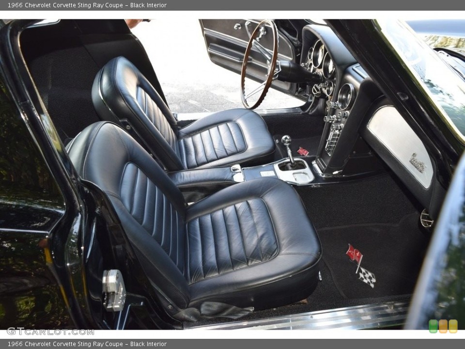 Black Interior Front Seat for the 1966 Chevrolet Corvette Sting Ray Coupe #144112006