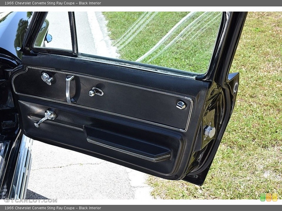 Black Interior Door Panel for the 1966 Chevrolet Corvette Sting Ray Coupe #144112270