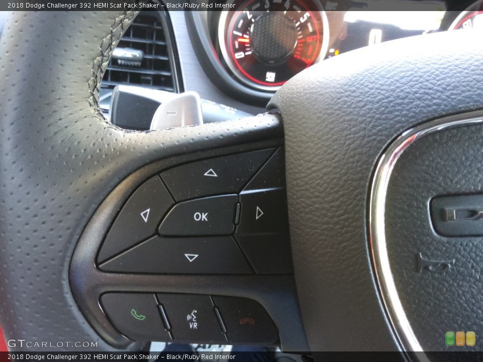 Black/Ruby Red Interior Steering Wheel for the 2018 Dodge Challenger 392 HEMI Scat Pack Shaker #144112918