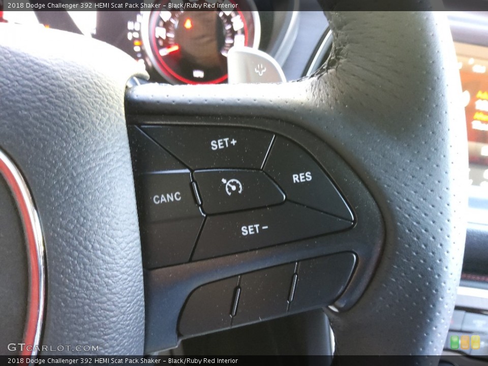 Black/Ruby Red Interior Steering Wheel for the 2018 Dodge Challenger 392 HEMI Scat Pack Shaker #144112996