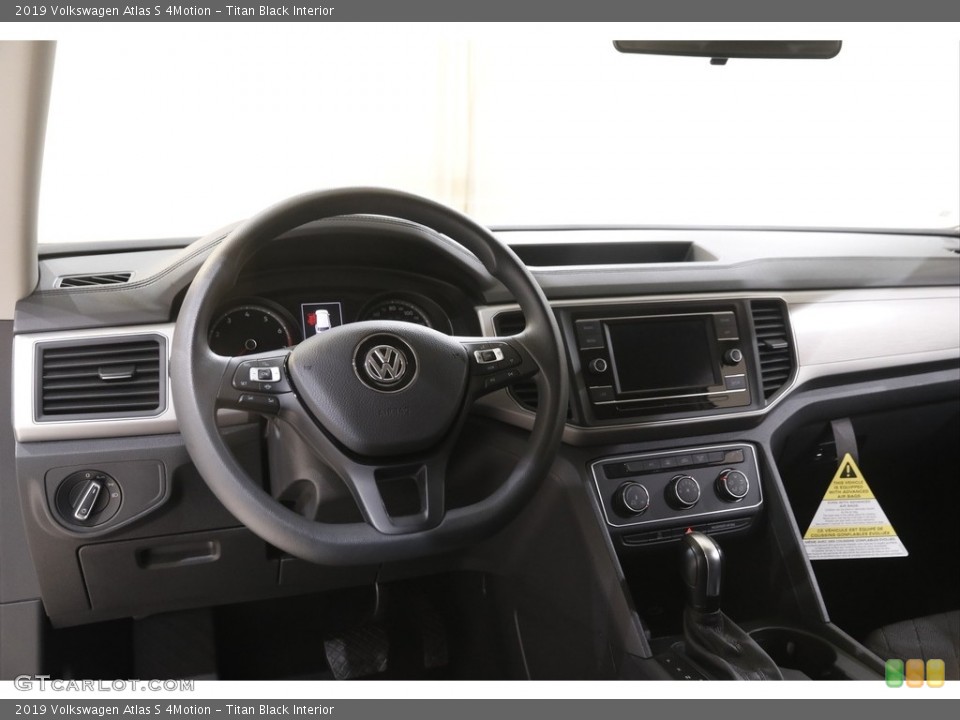 Titan Black Interior Dashboard for the 2019 Volkswagen Atlas S 4Motion #144116932