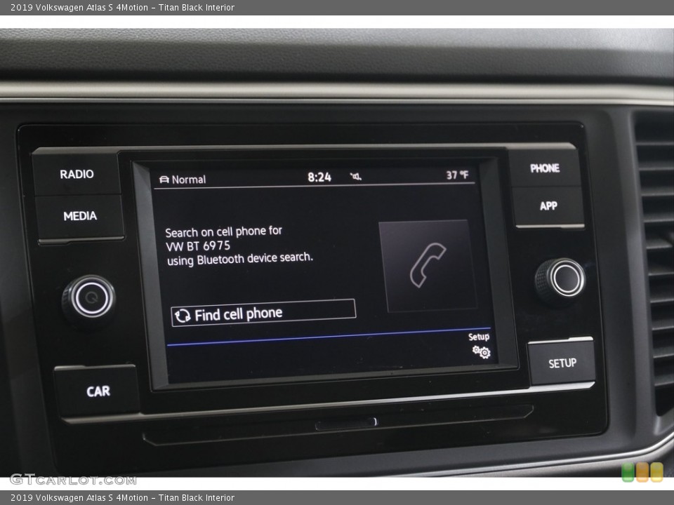 Titan Black Interior Controls for the 2019 Volkswagen Atlas S 4Motion #144117010