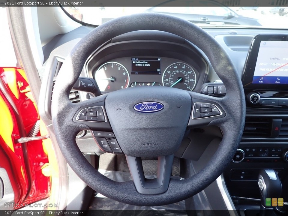 Ebony Black Interior Steering Wheel for the 2021 Ford EcoSport SE #144121713