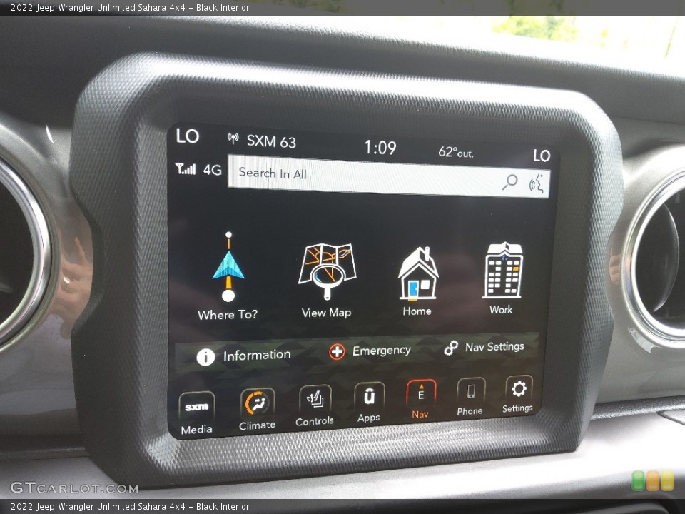 Black Interior Controls for the 2022 Jeep Wrangler Unlimited Sahara 4x4 #144127859