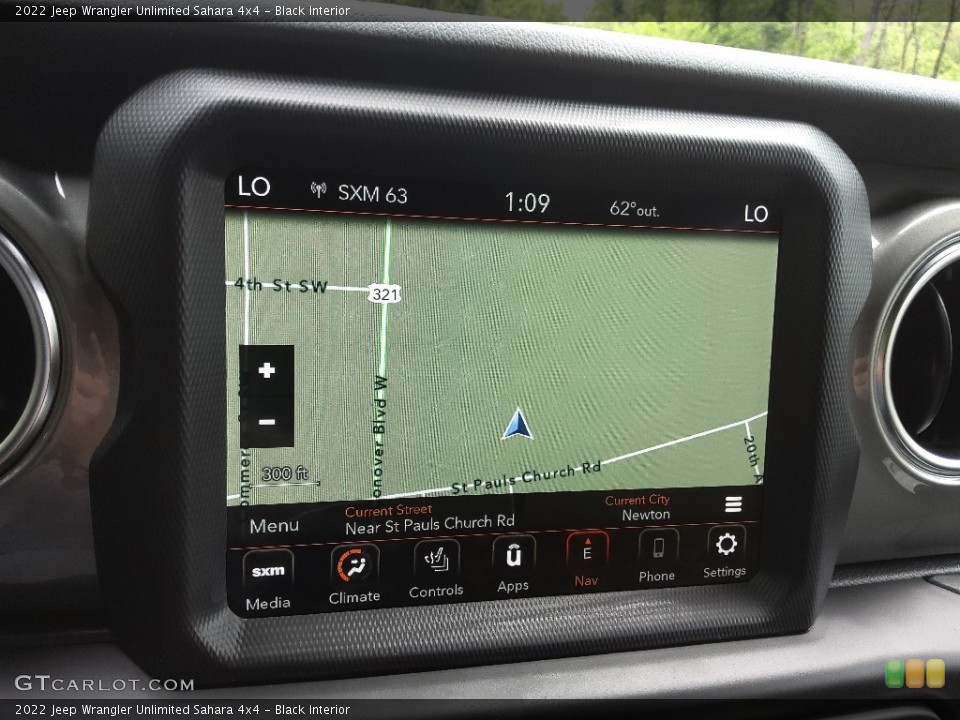 Black Interior Navigation for the 2022 Jeep Wrangler Unlimited Sahara 4x4 #144127895