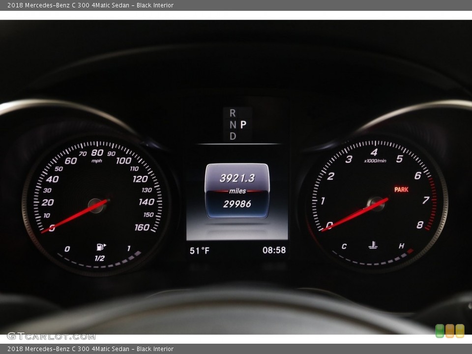 Black Interior Gauges for the 2018 Mercedes-Benz C 300 4Matic Sedan #144137884