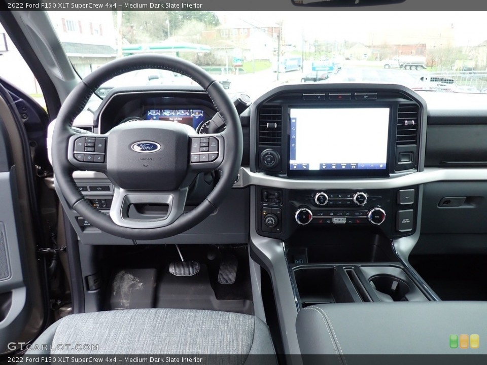 Medium Dark Slate Interior Dashboard for the 2022 Ford F150 XLT SuperCrew 4x4 #144139069