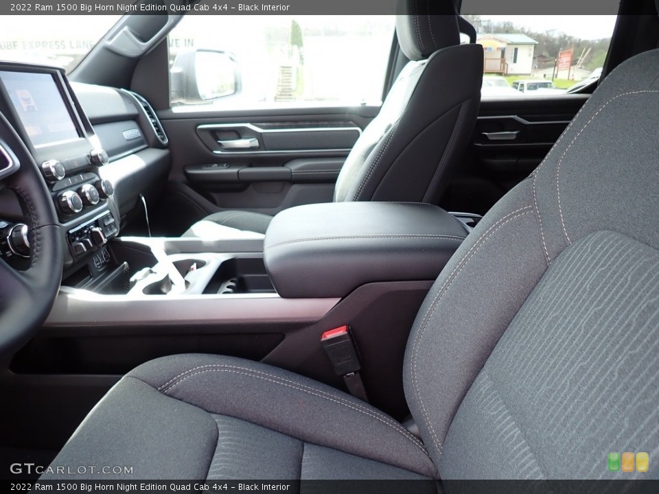 Black Interior Front Seat for the 2022 Ram 1500 Big Horn Night Edition Quad Cab 4x4 #144145596