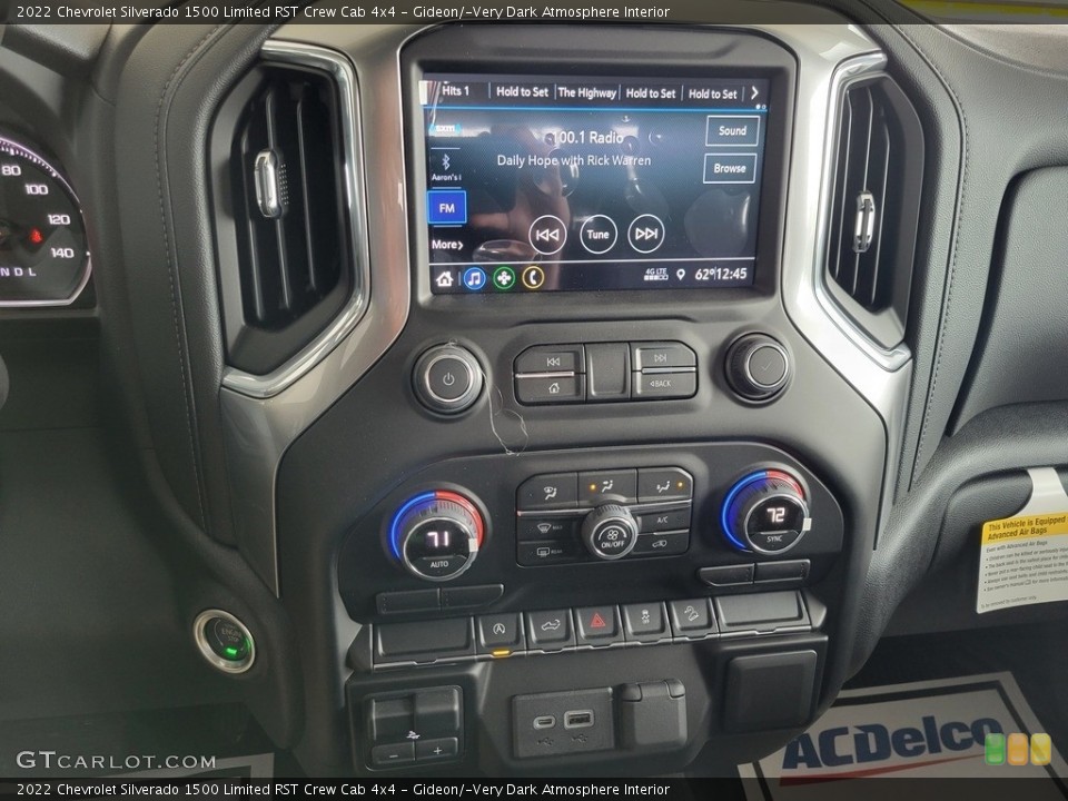 Gideon/­Very Dark Atmosphere Interior Controls for the 2022 Chevrolet Silverado 1500 Limited RST Crew Cab 4x4 #144145761