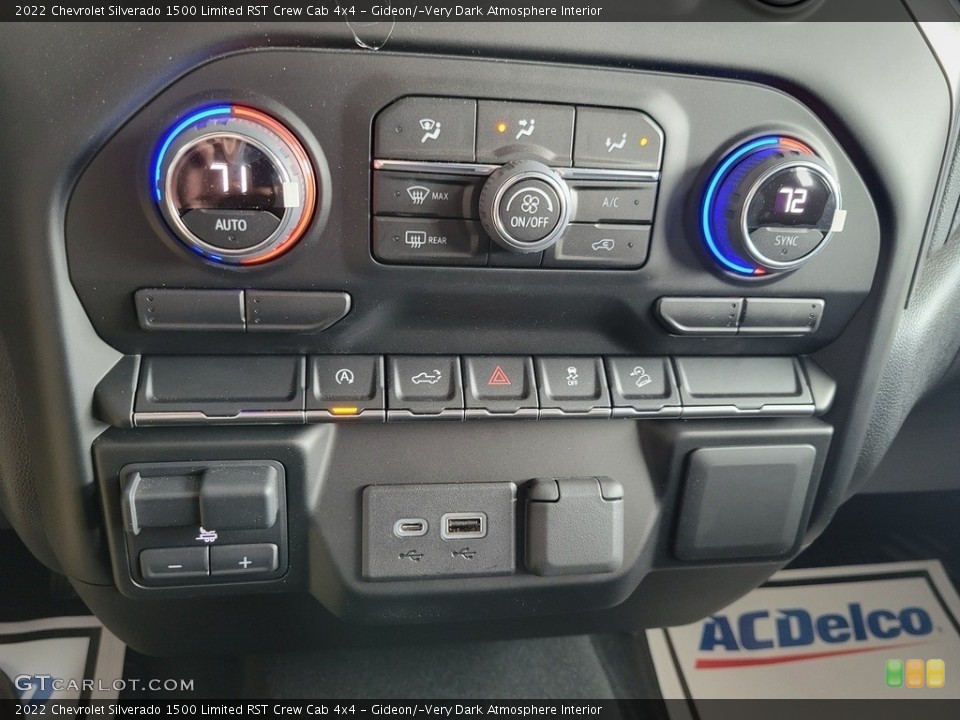 Gideon/­Very Dark Atmosphere Interior Controls for the 2022 Chevrolet Silverado 1500 Limited RST Crew Cab 4x4 #144145785