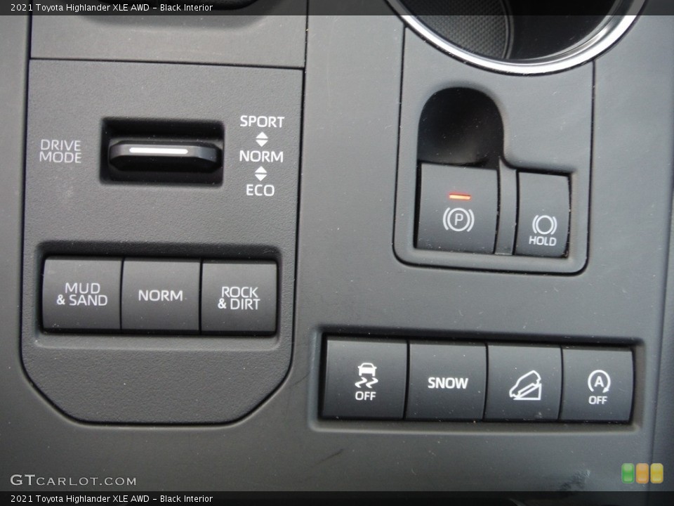 Black Interior Controls for the 2021 Toyota Highlander XLE AWD #144146379