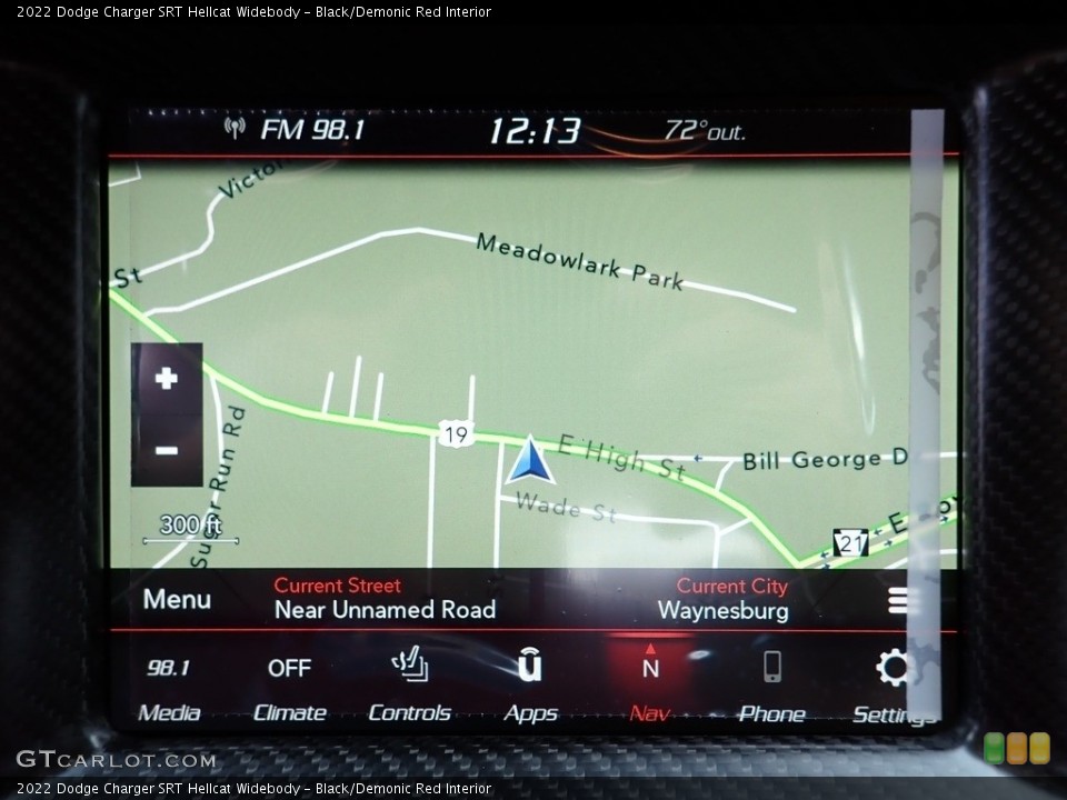 Black/Demonic Red Interior Navigation for the 2022 Dodge Charger SRT Hellcat Widebody #144146727