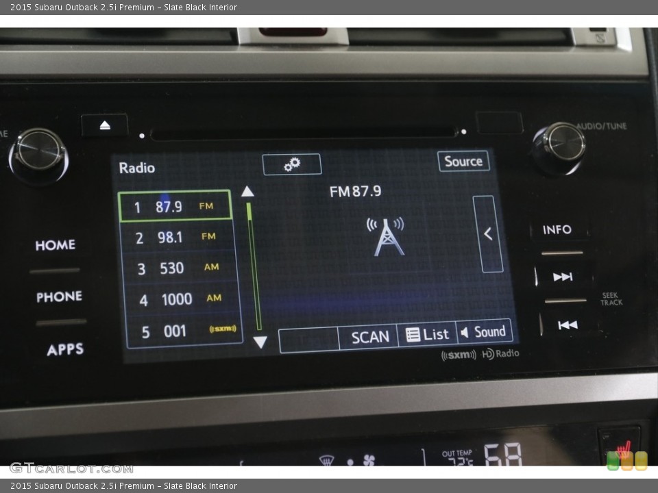 Slate Black Interior Audio System for the 2015 Subaru Outback 2.5i Premium #144149478
